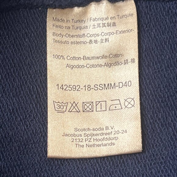 Scotch & Soda Medium "Twelve O'Clock Hotdog" Sweatshirt Blue Long Sleeve Crew - Picture 13 of 16